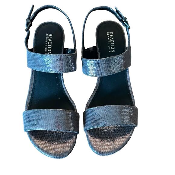 Kenneth Cole Reaction Dee Two Band Shimmery Sparkle Slingback Heels NEW 8.5 - Picture 2 of 10